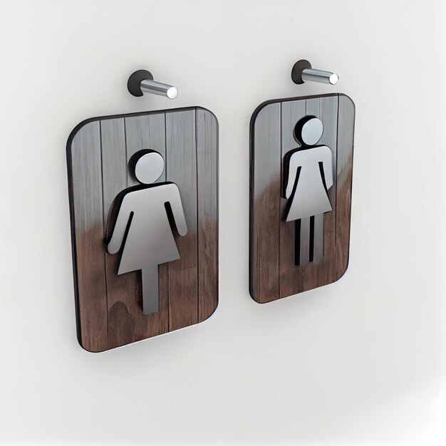 Foto man en vrouw toilet teken op witte achtergrond