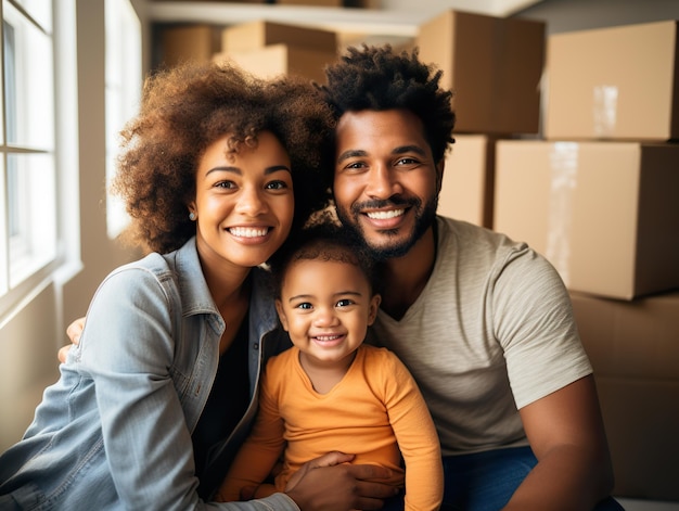 Man en vrouw verhuizen naar een nieuw huis onroerend goed verhuizende achtergrond Generatieve ai