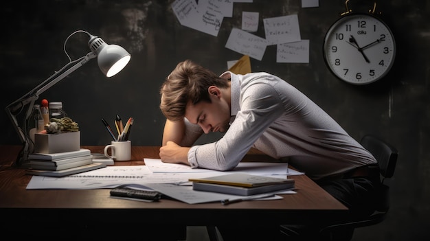 Man Engrossed in Writing