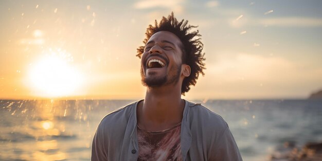 Man enjoy on beach Summer vacation