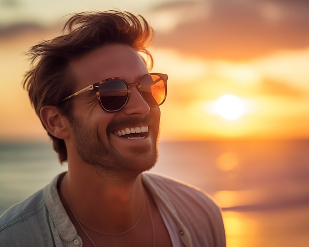 Man enjoy on beach Summer vacation