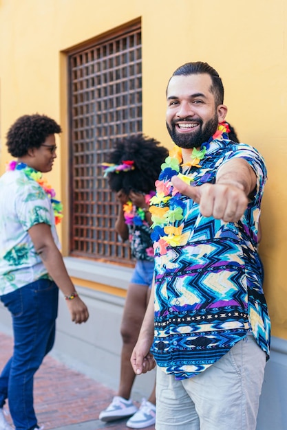 Man enjoying carnival in the streets