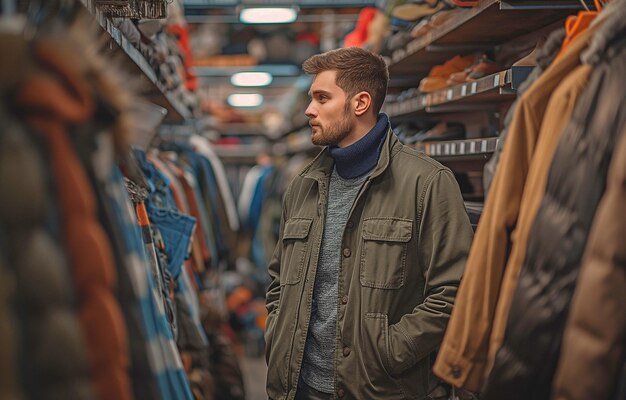 Man enjoys shopping a lot and changing his appearance