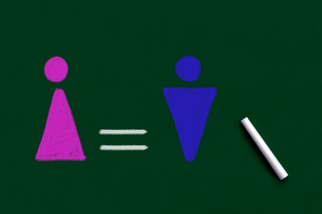 man equal to woman gender equality concept