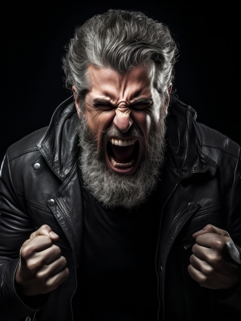 Photo man of european appearance who appears to be furious