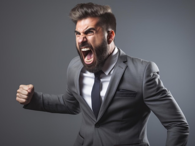 Photo man of european appearance who appears to be furious