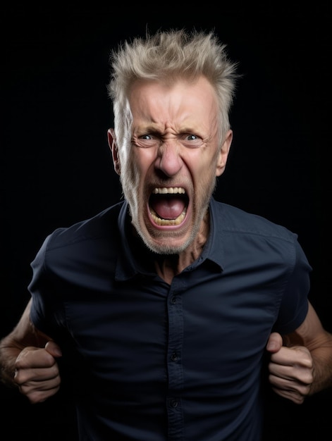 Photo man of european appearance who appears to be furious