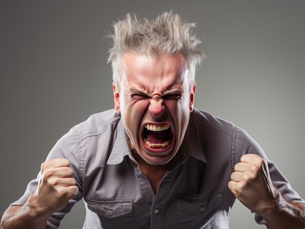 Photo man of european appearance who appears to be furious