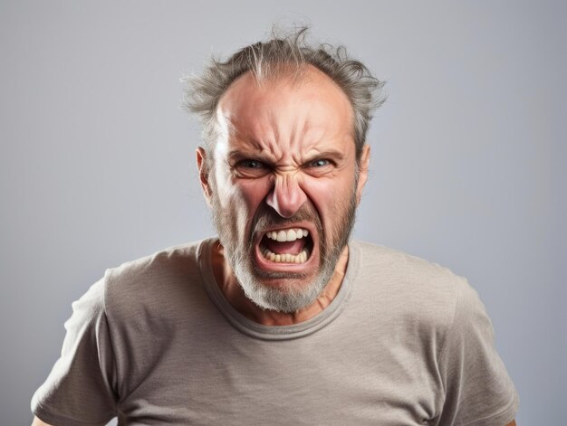 Man of European appearance who appears to be furious