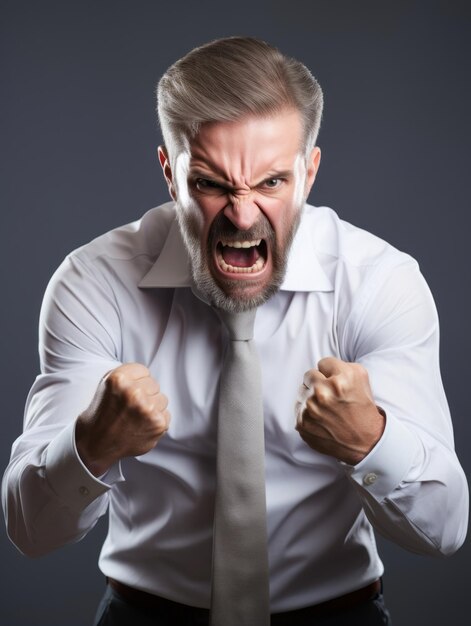 Man of European appearance who appears to be furious