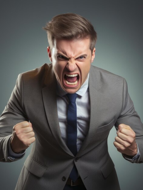 Photo man of european appearance who appears to be furious