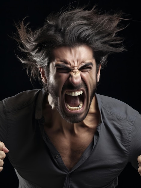 Photo man of european appearance who appears to be furious