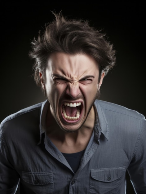 Photo man of european appearance who appears to be furious