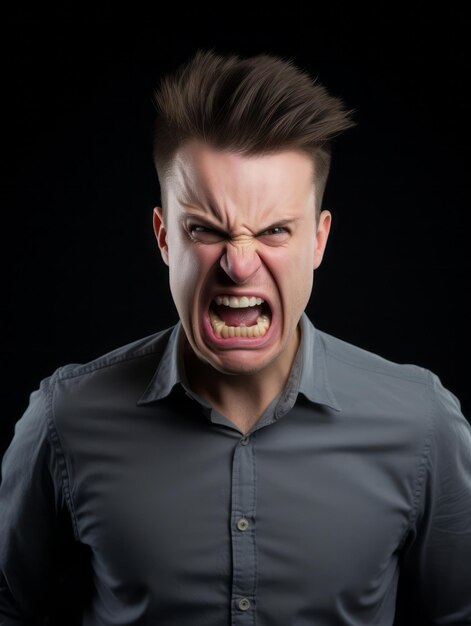 Photo man of european appearance who appears to be furious