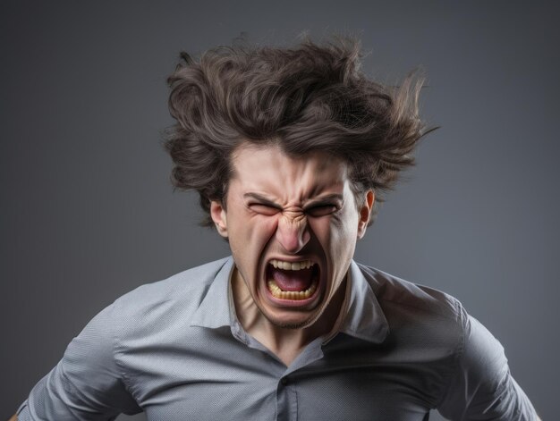 Photo man of european appearance who appears to be furious