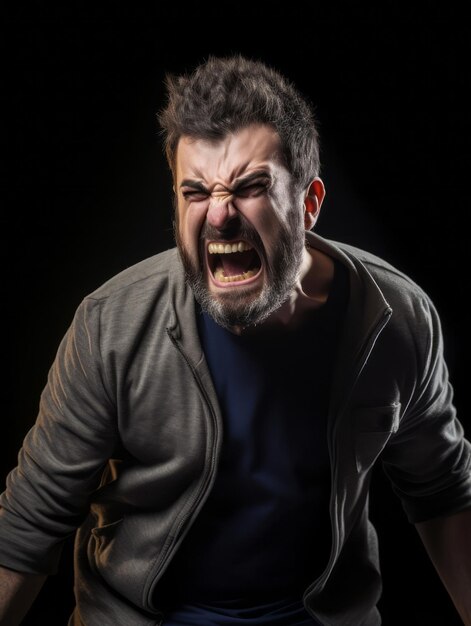 Photo man of european appearance who appears to be furious