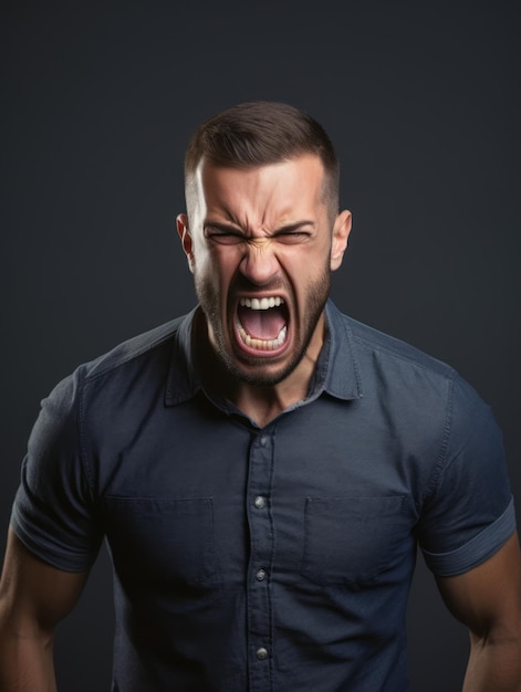 Man of European appearance who appears to be furious