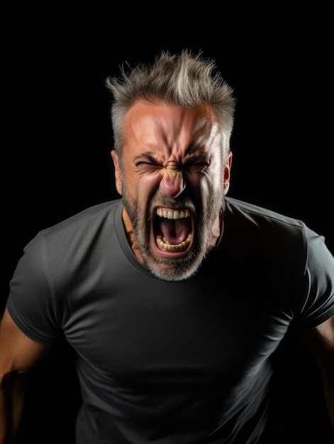 Photo man of european appearance who appears to be furious