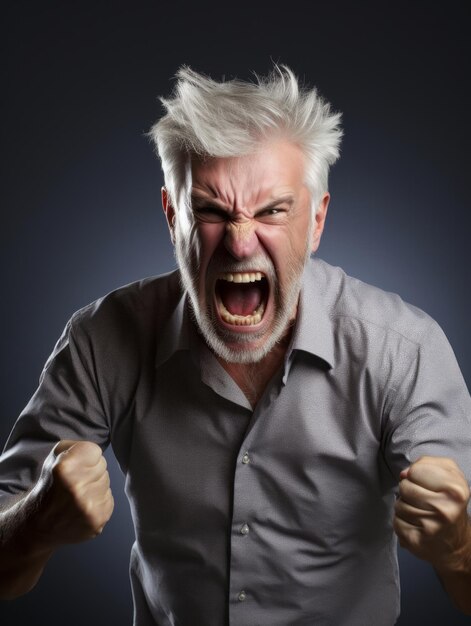 Photo man of european appearance who appears to be furious