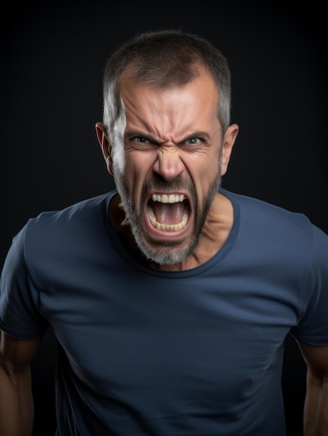 Man of European appearance who appears to be furious