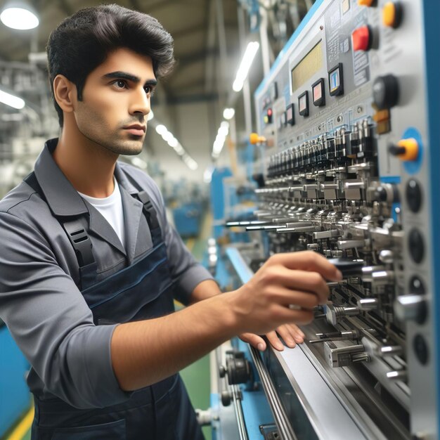 Man fabriek industrie arbeidsdag