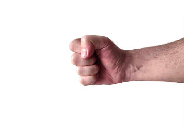 Man fist isolated on white background