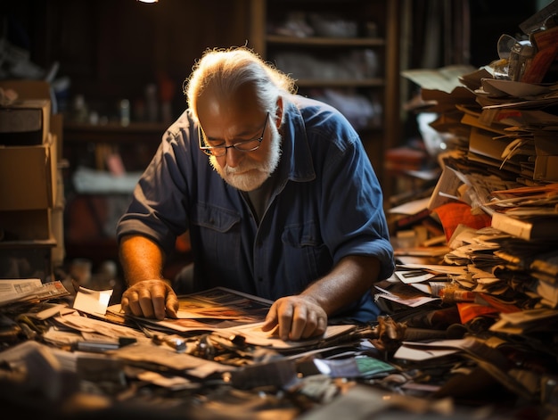 Man Focused on Document