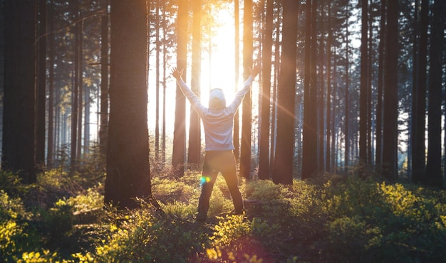 Man in forest