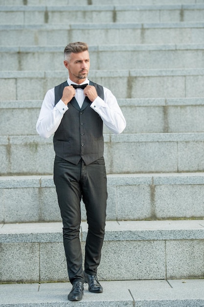 Man in formalwear outdoor formal fashion for man elegant man wearing formal suit full length