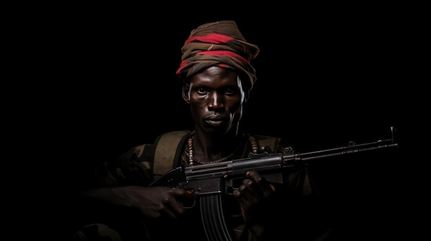 Man from the Mundari tribe poses for a photo