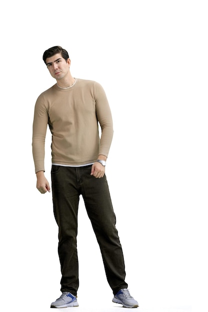 A man fulllength on a white background