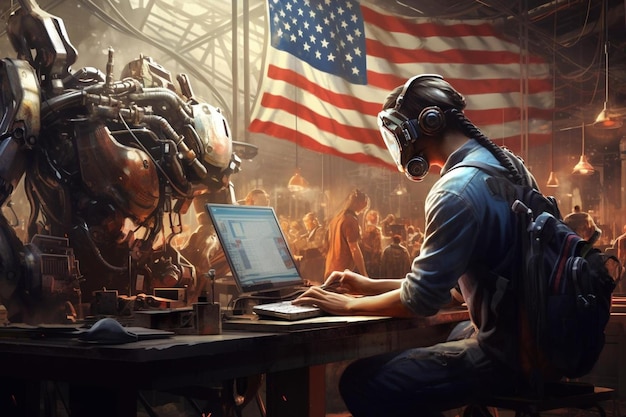 A man in a gas mask is playing a computer game.