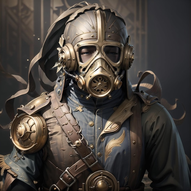 A man in a gas mask