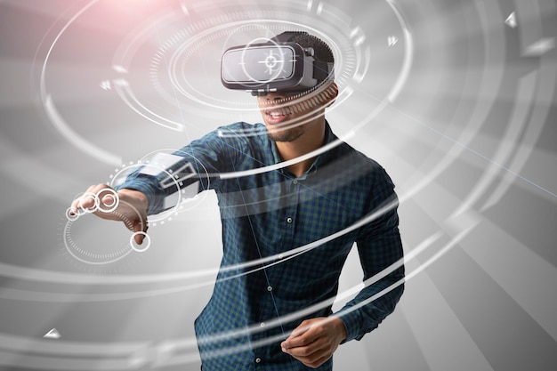 Man gebruikt Virtual Reality Headset