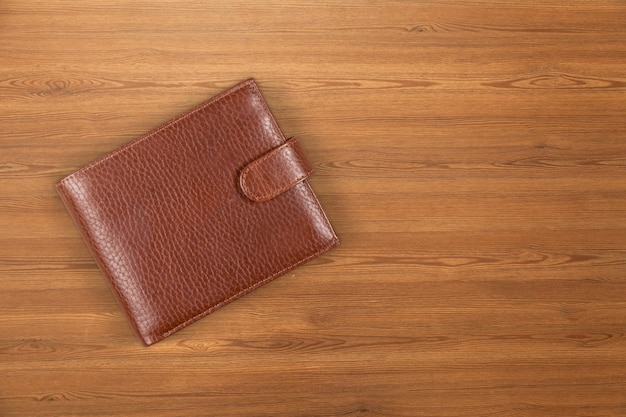 Photo man genuine leather wallet with banknotes