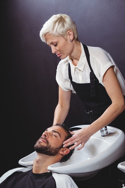 Man getting his hair wash