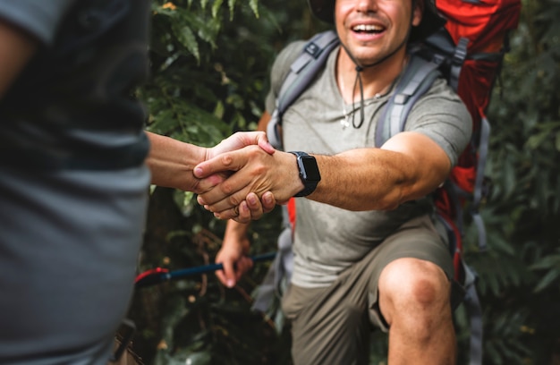 Man giving a helping hand