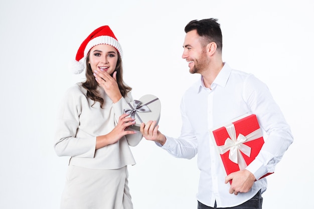 Man giving present to his girlfriend