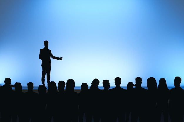 man giving speech