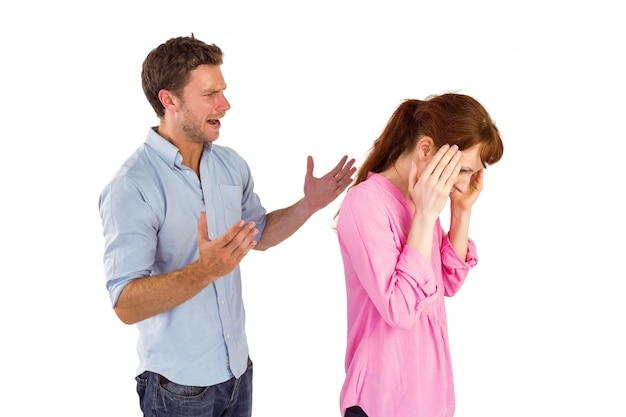 Man giving woman a headache