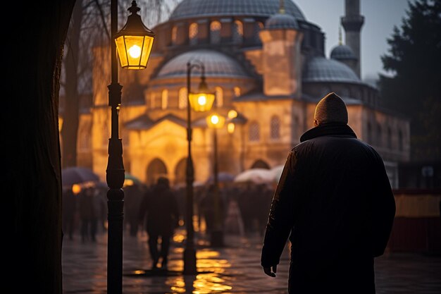 man going to mosque