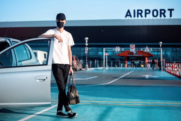 Man going on a safe journey during the pandemic