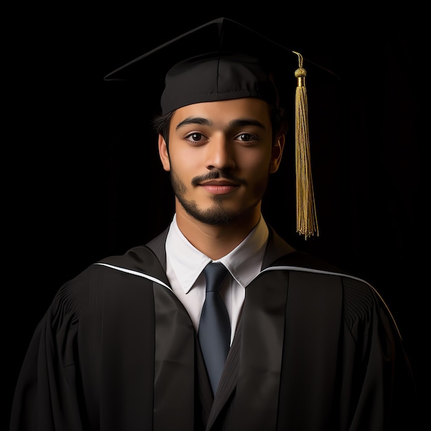 a man in a graduation gown