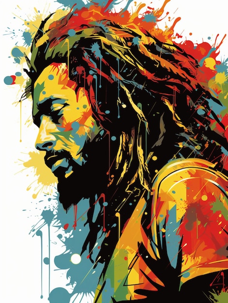 man graffiti stijl reggae ontwerp