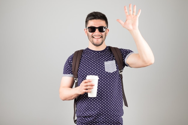 Man greeting someone