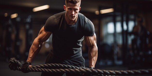 Foto un uomo in palestra un uomo in esercizio un uomo in forma