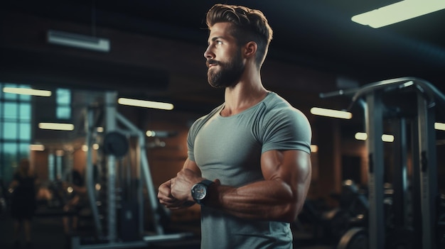 Man in Gym With Wristwatch