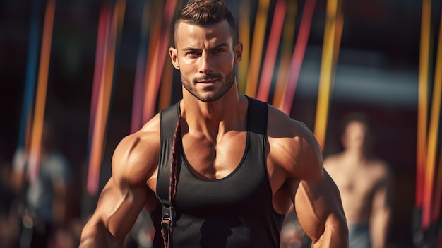 Man in Gym With Wristwatch