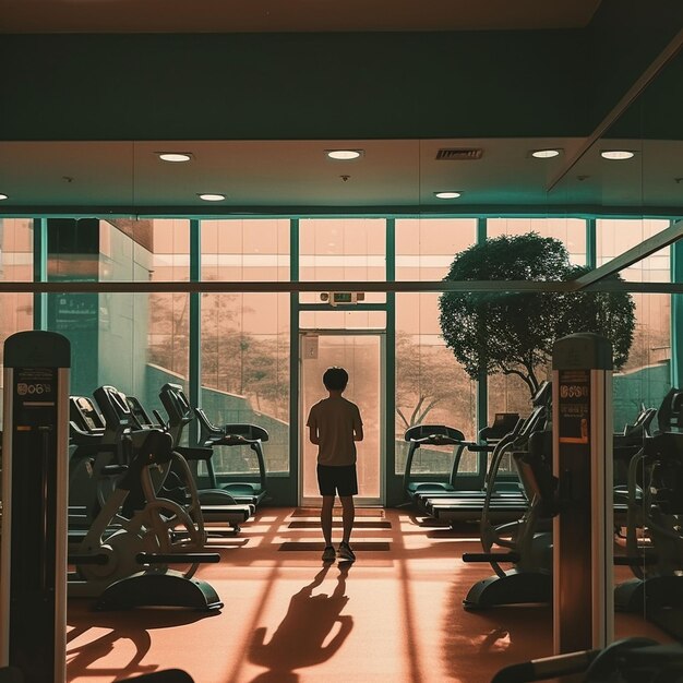 Foto uomo in palestra