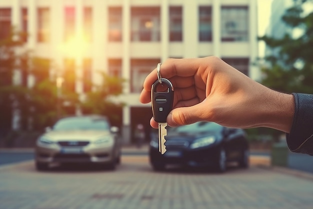 Photo man hand hold car key